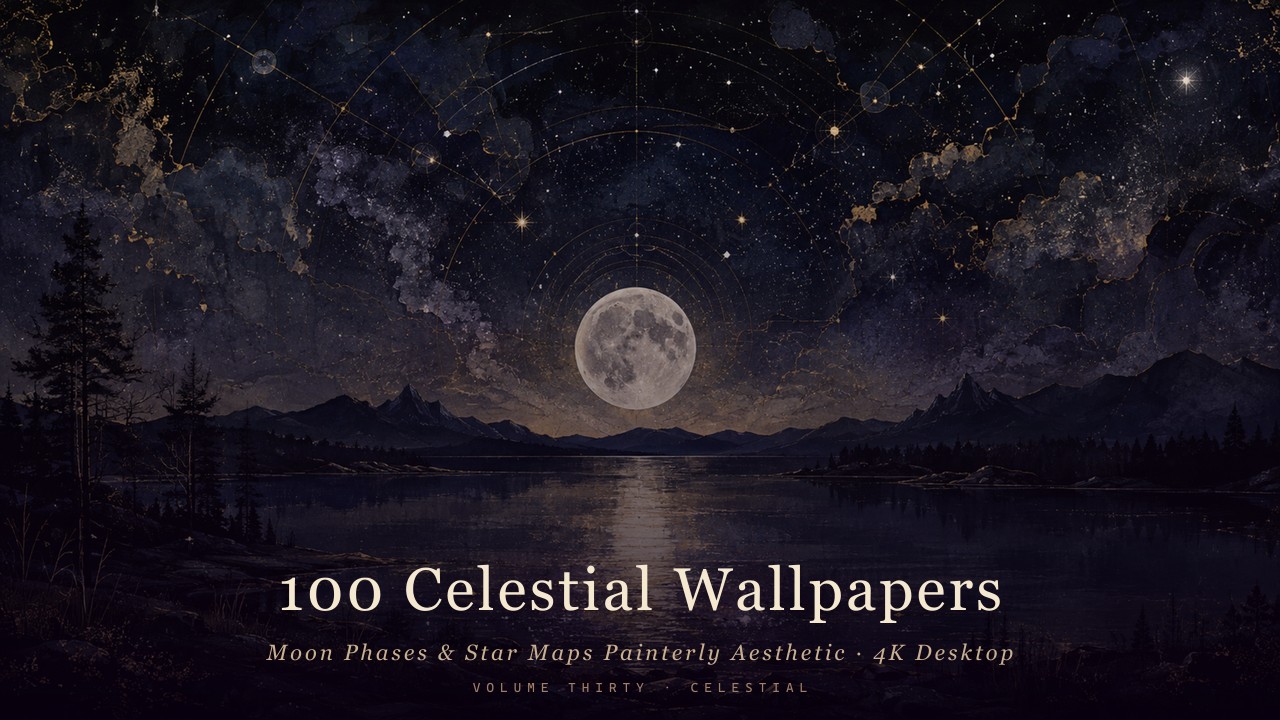 Moon Phases & Star Maps Painterly Aesthetic