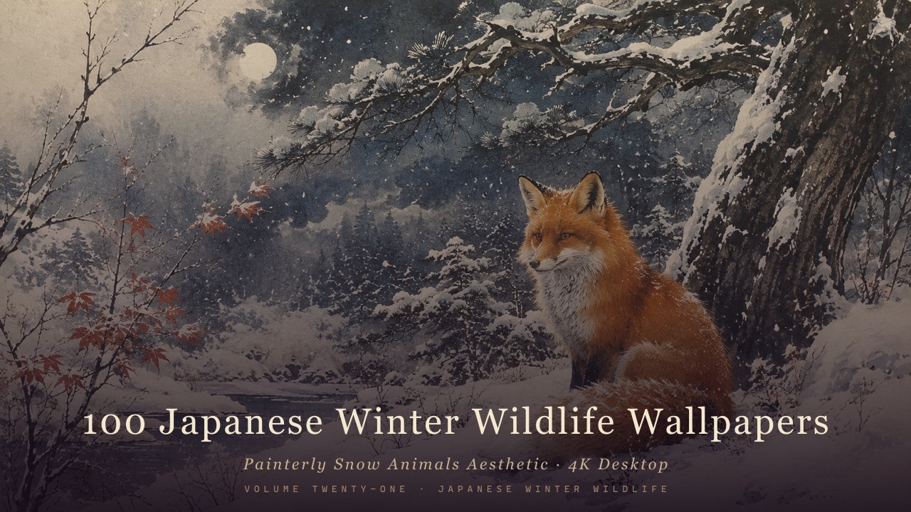 Painterly Snow Animals Aesthetic